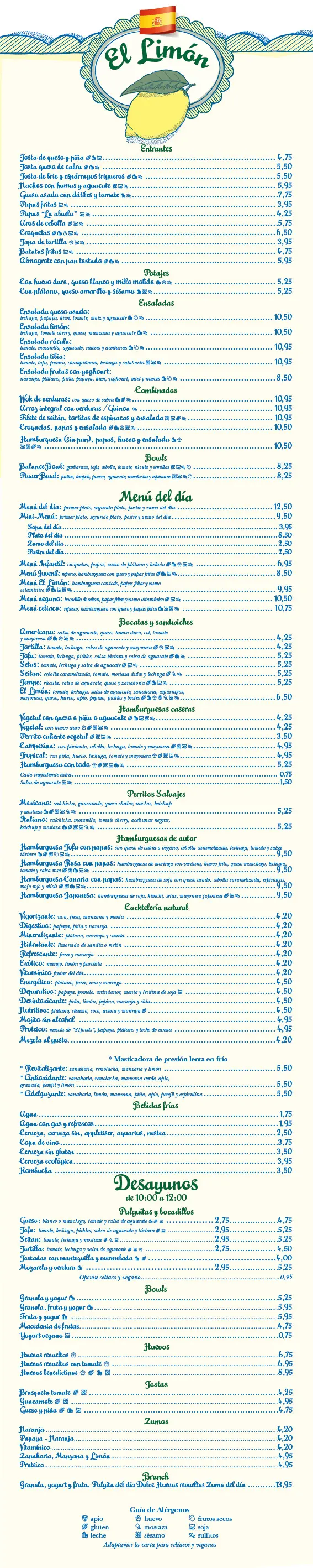 Carta El Limón Español